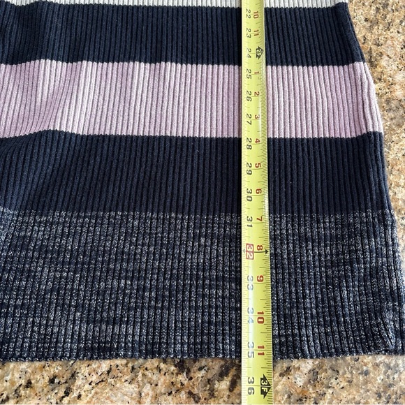 Club Monaco Merino Wool Striped Knit Sweater Dress Size M Pink Black White - Picture 9 of 13